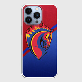 Чехол для iPhone 13 Pro с принтом Конь в Санкт-Петербурге,  |  | cska | fc cska | pfc cska | конь | красно синие | пфк цска | россия | рпл | рфпл | рфс | фк цска | футбол | цска