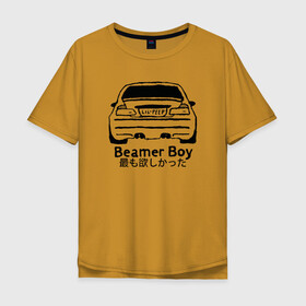 Мужская футболка хлопок Oversize с принтом Beamer boy в Санкт-Петербурге, 100% хлопок | свободный крой, круглый ворот, “спинка” длиннее передней части | Тематика изображения на принте: beamer | beamer boy | bmw | lil | lil peep | peep | rap