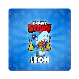 Магнит виниловый Квадрат с принтом BRAWL STARS LEON в Санкт-Петербурге, полимерный материал с магнитным слоем | размер 9*9 см, закругленные углы | brawl stars | brawl stars leon | brawler | leon | бравл старз | бравлер | леон