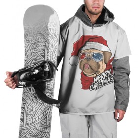 Накидка на куртку 3D с принтом Мопс Санта в Санкт-Петербурге, 100% полиэстер |  | 2020 | christmas | happy | merry | new year | pug | в подарок | мопс | новый год | пёс | поздравить | рождество | с наступающим | с новым годом | с рождеством | санта | собака | щенок