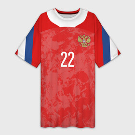 Платье-футболка 3D с принтом Dzyuba home EURO 2020 в Санкт-Петербурге,  |  | championship | cup | dzyuba | russia | tdrfifa19 | world | артем | дзюба | европы | мира | мундиаль | россия | чемпионат