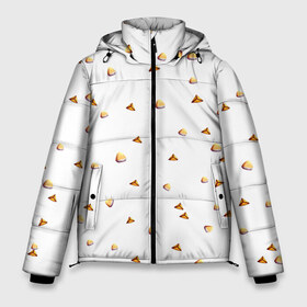 Мужская зимняя куртка 3D с принтом Эчпочмачно в Санкт-Петербурге, верх — 100% полиэстер; подкладка — 100% полиэстер; утеплитель — 100% полиэстер | длина ниже бедра, свободный силуэт Оверсайз. Есть воротник-стойка, отстегивающийся капюшон и ветрозащитная планка. 

Боковые карманы с листочкой на кнопках и внутренний карман на молнии. | Тематика изображения на принте: казань | татар | татарин | татарка | татарстан | татары | чак чак | чакчак | эчпочмак | эчпочмачно