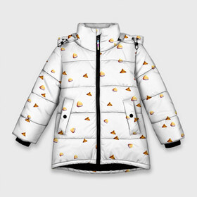 Зимняя куртка для девочек 3D с принтом Эчпочмачно в Санкт-Петербурге, ткань верха — 100% полиэстер; подклад — 100% полиэстер, утеплитель — 100% полиэстер. | длина ниже бедра, удлиненная спинка, воротник стойка и отстегивающийся капюшон. Есть боковые карманы с листочкой на кнопках, утяжки по низу изделия и внутренний карман на молнии. 

Предусмотрены светоотражающий принт на спинке, радужный светоотражающий элемент на пуллере молнии и на резинке для утяжки. | казань | татар | татарин | татарка | татарстан | татары | чак чак | чакчак | эчпочмак | эчпочмачно