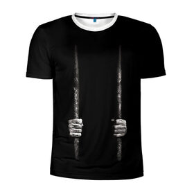 Мужская футболка 3D спортивная с принтом Взаперти в Санкт-Петербурге, 100% полиэстер с улучшенными характеристиками | приталенный силуэт, круглая горловина, широкие плечи, сужается к линии бедра | в темноте | взаперти | руки | тьма
