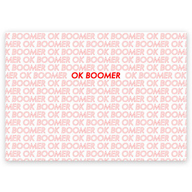 Поздравительная открытка с принтом OK BOOMER в Санкт-Петербурге, 100% бумага | плотность бумаги 280 г/м2, матовая, на обратной стороне линовка и место для марки
 | ok boomer | зумеры | мемы | миллениалы | окей бумер