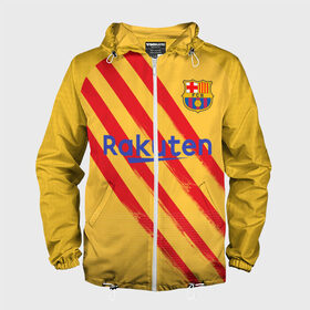 Мужская ветровка 3D с принтом Barcelona 4-th kit 19-20 в Санкт-Петербурге, 100% полиэстер | подол и капюшон оформлены резинкой с фиксаторами, два кармана без застежек по бокам, один потайной карман на груди | barcelona | champions | laliga | league | spain | барселона | испания | лига | месси | чемпионов