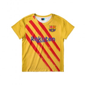 Детская футболка 3D с принтом Messi 4-th kit 19-20 в Санкт-Петербурге, 100% гипоаллергенный полиэфир | прямой крой, круглый вырез горловины, длина до линии бедер, чуть спущенное плечо, ткань немного тянется | barcelona | champions | laliga | league | messi | spain | барселона | испания | лига | месси | чемпионов