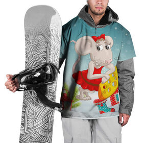 Накидка на куртку 3D с принтом Милая мышка с сыром в Санкт-Петербурге, 100% полиэстер |  | Тематика изображения на принте: 2020 | mouse | rat | годкрысы | годмыши | зима | зимняя | крыса | мороз | мышка | мышь | новогодняя | новый год | новый год 2020 | рождество | симолгода | снег | холод