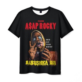 Мужская футболка 3D с принтом BABUSHKA BOI в Санкт-Петербурге, 100% полиэфир | прямой крой, круглый вырез горловины, длина до линии бедер | aap | aap rocky | asap | asap rocky | babushka | babushka boi | babushka boy