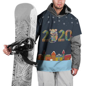 Накидка на куртку 3D с принтом Новый Год 2020 - год крысы в Санкт-Петербурге, 100% полиэстер |  | Тематика изображения на принте: 2020 | mouse | rat | годкрысы | годмыши | зима | зимняя | крыса | мороз | мышка | мышь | новогодняя | новый год | новый год 2020 | рождество | симолгода | снег | холод