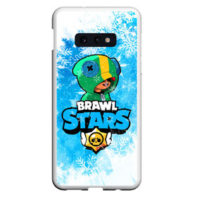 Чехол для Samsung S10E с принтом Brawl Stars Леон в Санкт-Петербурге, Силикон | Область печати: задняя сторона чехла, без боковых панелей | 2020 | brawl | brawl stars | christmas | leon | new year | stars | бравл старс | брол старс | зима | игра | леон | новогодний | новый год | рождество | снег | снежинки