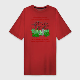 Платье-футболка хлопок с принтом Уничтожайте борщевик в Санкт-Петербурге,  |  | антиборщевик | борщевик | дача | мотиватор | огород | поле | природа | сад | экология