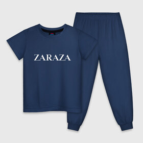 Детская пижама хлопок с принтом Zaraza в Санкт-Петербурге, 100% хлопок |  брюки и футболка прямого кроя, без карманов, на брюках мягкая резинка на поясе и по низу штанин
 | antibrand | brand | fashion | logo | street | style | zara | zaraza | антибренд | бренд | зара | зараза | лого | массмаркет | мода | стритстайл