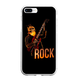 Чехол для iPhone 7Plus/8 Plus матовый с принтом rock в Санкт-Петербурге, Силикон | Область печати: задняя сторона чехла, без боковых панелей | rock | skull | гитара | огонь | рок | скелет | череп