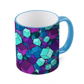 Кружка с принтом Кубы в Санкт-Петербурге, керамика | ёмкость 330 мл | абстрактно | абстрактные | абстрактный | абстрактным | абстракция | кубики | кубические | кубический | кубическое | кубы | неон | неонка | неоновые | разноцветные | светящиеся | цветное | цветные