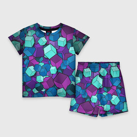 Детский костюм с шортами 3D с принтом Кубы в Санкт-Петербурге,  |  | Тематика изображения на принте: абстрактно | абстрактные | абстрактный | абстрактным | абстракция | кубики | кубические | кубический | кубическое | кубы | неон | неонка | неоновые | разноцветные | светящиеся | цветное | цветные