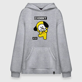 Худи SuperOversize хлопок с принтом CHIMMY BT21 в Санкт-Петербурге, 70% хлопок, 30% полиэстер, мягкий начес внутри | карман-кенгуру, эластичная резинка на манжетах и по нижней кромке, двухслойный капюшон
 | bt21 | bts | chimmy | cooky | koya | love yourself. | mang | rj | shooky | tata | бт21 | бтс