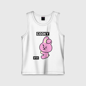 Детская майка хлопок с принтом COOKY BT21 в Санкт-Петербурге,  |  | bt21 | bts | chimmy | cooky | koya | love yourself. | mang | rj | shooky | tata | бт21 | бтс