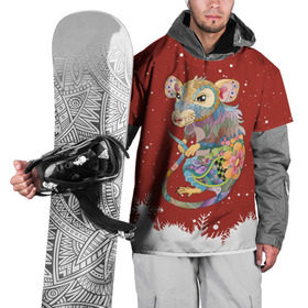Накидка на куртку 3D с принтом Крыса 2020 в Санкт-Петербурге, 100% полиэстер |  | Тематика изображения на принте: 2020 | mouse | rat | годкрысы | годмыши | зима | зимняя | крыса | мороз | мышка | мышь | новогодняя | новый год | новый год 2020 | рождество | симолгода | снег | холод