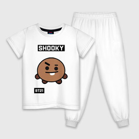 Детская пижама хлопок с принтом SHOOKY BT21 в Санкт-Петербурге, 100% хлопок |  брюки и футболка прямого кроя, без карманов, на брюках мягкая резинка на поясе и по низу штанин
 | bt21 | bts | chimmy | cooky | koya | love yourself. | mang | rj | shooky | tata | бт21 | бтс