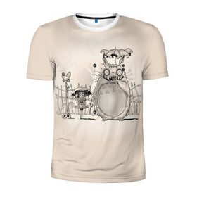 Мужская футболка 3D спортивная с принтом My Neighbor Totoro забор в Санкт-Петербурге, 100% полиэстер с улучшенными характеристиками | приталенный силуэт, круглая горловина, широкие плечи, сужается к линии бедра | Тематика изображения на принте: anime | hayao miyazaki | japanese | meme | miyazaki | piano | studio ghibli | tokyo | totoro | гибли | котобус | мой | мэй | сацуки | сосед | сусуватари | тонари | тоторо | хаяо миядзаки