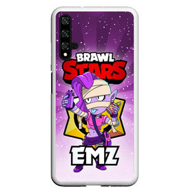 Чехол для Honor 20 с принтом BRAWL STARS EMZ в Санкт-Петербурге, Силикон | Область печати: задняя сторона чехла, без боковых панелей | Тематика изображения на принте: brawl stars | brawl stars emz | brawler | emz | бравл старз | бравлер | эмз