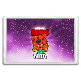 Магнит 45*70 с принтом BRAWL STARS NITA в Санкт-Петербурге, Пластик | Размер: 78*52 мм; Размер печати: 70*45 | brawl stars | brawl stars nita | brawler | nita | бравл старз | бравлер | нита