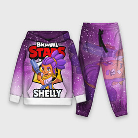 Детский костюм 3D (с толстовкой) с принтом BRAWL STARS SHELLY в Санкт-Петербурге,  |  | brawl stars | brawl stars shelly | brawler | shelly | бравл старз | бравлер | шелли