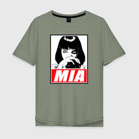 Мужская футболка хлопок Oversize с принтом MIA Pulp Fiction в Санкт-Петербурге, 100% хлопок | свободный крой, круглый ворот, “спинка” длиннее передней части | Тематика изображения на принте: pulp | pulp fiction | quentin tarantino | tarantino | квентин тарантино | кино | криминальное чтиво | тарантино | тарентино | торентино | торрентино | фильм | чтиво