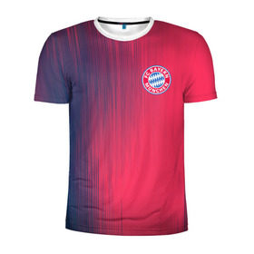 Мужская футболка 3D спортивная с принтом FC Bayern Munchen (Bavaria). в Санкт-Петербурге, 100% полиэстер с улучшенными характеристиками | приталенный силуэт, круглая горловина, широкие плечи, сужается к линии бедра | fc bayern munchen | бавария | геометрия | спорт | текстура | футбол