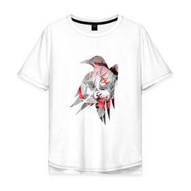 Мужская футболка хлопок Oversize с принтом Ravens cloak Mirai в Санкт-Петербурге, 100% хлопок | свободный крой, круглый ворот, “спинка” длиннее передней части | anime | anime girl | crow | dark | japanese | kuriyama | kyoukai no kanata | manga | mirai | raven | аниме | девушка