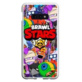 Чехол для Samsung S10E силиконовый с принтом BRAWL STARS в Санкт-Петербурге, Силикон | Область печати: задняя сторона чехла, без боковых панелей | 8 bit | 8 бит | brawl stars | brawler | crow | emz | leon | nita | sandy | spike | бравл старз | бравлер | ворон | леон | нита | спайк | сэнди | эмз