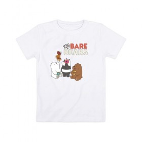 Детская футболка хлопок с принтом baby Bears в Санкт-Петербурге, 100% хлопок | круглый вырез горловины, полуприлегающий силуэт, длина до линии бедер | baby bears | bare bears | dsgngerzen | grizz | isebear | panpan | vdgerir