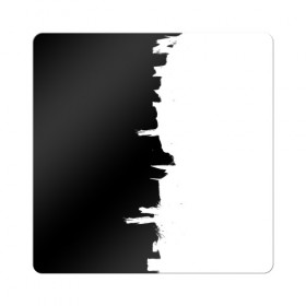 Магнит виниловый Квадрат с принтом Черным по белому в Санкт-Петербурге, полимерный материал с магнитным слоем | размер 9*9 см, закругленные углы | black | white | белый | инь | чб | черный | янь