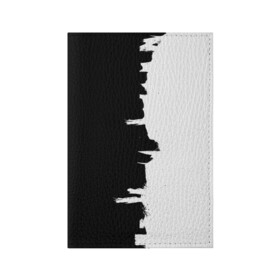 Обложка для паспорта матовая кожа с принтом Черным по белому в Санкт-Петербурге, натуральная матовая кожа | размер 19,3 х 13,7 см; прозрачные пластиковые крепления | Тематика изображения на принте: black | white | белый | инь | чб | черный | янь