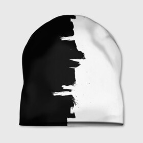 Шапка 3D с принтом Черным по белому в Санкт-Петербурге, 100% полиэстер | универсальный размер, печать по всей поверхности изделия | black | white | белый | инь | чб | черный | янь