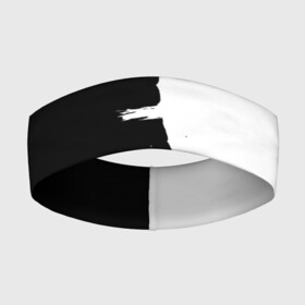 Повязка на голову 3D с принтом Черным по белому в Санкт-Петербурге,  |  | black | white | белый | инь | чб | черный | янь