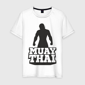Мужская футболка хлопок с принтом Muay Thai в Санкт-Петербурге, 100% хлопок | прямой крой, круглый вырез горловины, длина до линии бедер, слегка спущенное плечо. | mma | muay thai | бокс | борьба | дзюдо | единоборства | кикбоксинг | спорт