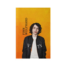 Обложка для паспорта матовая кожа с принтом finn wolfhard в Санкт-Петербурге, натуральная матовая кожа | размер 19,3 х 13,7 см; прозрачные пластиковые крепления | finn wolfhard | очень странные дела | финн вулфард