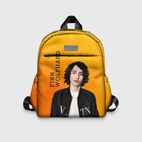 Детский рюкзак 3D с принтом finn wolfhard в Санкт-Петербурге, 100% полиэстер | лямки с регулируемой длиной, сверху петелька, чтобы рюкзак можно было повесить на вешалку. Основное отделение закрывается на молнию, как и внешний карман. Внутри дополнительный карман. По бокам два дополнительных кармашка | Тематика изображения на принте: finn wolfhard | очень странные дела | финн вулфард