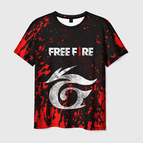 Мужская футболка 3D с принтом GARENA FREE FIRE в Санкт-Петербурге, 100% полиэфир | прямой крой, круглый вырез горловины, длина до линии бедер | free fire | garena free fire | гарена 3 | гарена фри | гарена фри фаер | гарено. | игра garena
