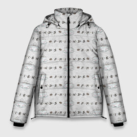 Мужская зимняя куртка 3D с принтом Друзья в Санкт-Петербурге, верх — 100% полиэстер; подкладка — 100% полиэстер; утеплитель — 100% полиэстер | длина ниже бедра, свободный силуэт Оверсайз. Есть воротник-стойка, отстегивающийся капюшон и ветрозащитная планка. 

Боковые карманы с листочкой на кнопках и внутренний карман на молнии. | chandler | friends | joe | joseph | lobster | monica | phoebe | pivot | rachel | ross | дженнифер | джо | джозеф | друзья | моника | росс | рэйчел | сериал friends | сериал друзья | фиби | чендлер