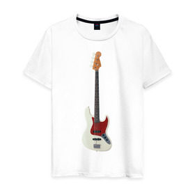 Мужская футболка хлопок с принтом Бас-гитара в Санкт-Петербурге, 100% хлопок | прямой крой, круглый вырез горловины, длина до линии бедер, слегка спущенное плечо. | бас гитара | музыкальный инструмент