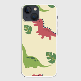 Чехол для iPhone 13 mini с принтом Динозаврики в Санкт-Петербурге,  |  | dinosaurs | динозавр | динозавры | животные | игрушки | мульт динозавры | мультяшки динозавры | тиранозавр