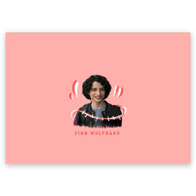 Поздравительная открытка с принтом finn wolfhard в Санкт-Петербурге, 100% бумага | плотность бумаги 280 г/м2, матовая, на обратной стороне линовка и место для марки
 | finn wolfhard | очень странные дела | финн вулфард