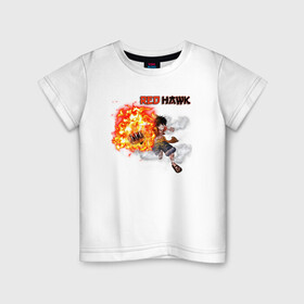 Детская футболка хлопок с принтом Luffy Red Hawk в Санкт-Петербурге, 100% хлопок | круглый вырез горловины, полуприлегающий силуэт, длина до линии бедер | luffy | onepiece | redhawk