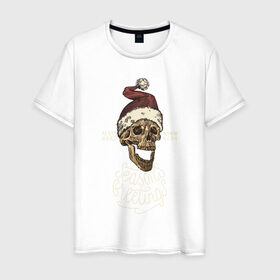 Мужская футболка хлопок с принтом PARTY HARD BAD SANTA в Санкт-Петербурге, 100% хлопок | прямой крой, круглый вырез горловины, длина до линии бедер, слегка спущенное плечо. | Тематика изображения на принте: 