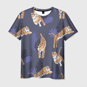 Мужская футболка 3D с принтом Тигриный прайд в Санкт-Петербурге, 100% полиэфир | прямой крой, круглый вырез горловины, длина до линии бедер | Тематика изображения на принте: lion | tiger | гепард | дикие кошки | животные | кот | кошки | лев | пантера | тигр | тигры