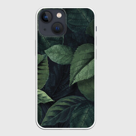 Чехол для iPhone 13 mini с принтом Лесная маскировка в Санкт-Петербурге,  |  | branch | foliage | leafy | nature | ветка | веточка | зеленый | лист | листочки | листья | природа | черный