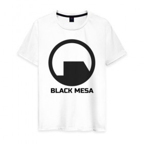 Мужская футболка хлопок с принтом Black Mesa в Санкт-Петербурге, 100% хлопок | прямой крой, круглый вырез горловины, длина до линии бедер, слегка спущенное плечо. | Тематика изображения на принте: alyx | black mesa | half life | half life 2 | халф лайф
